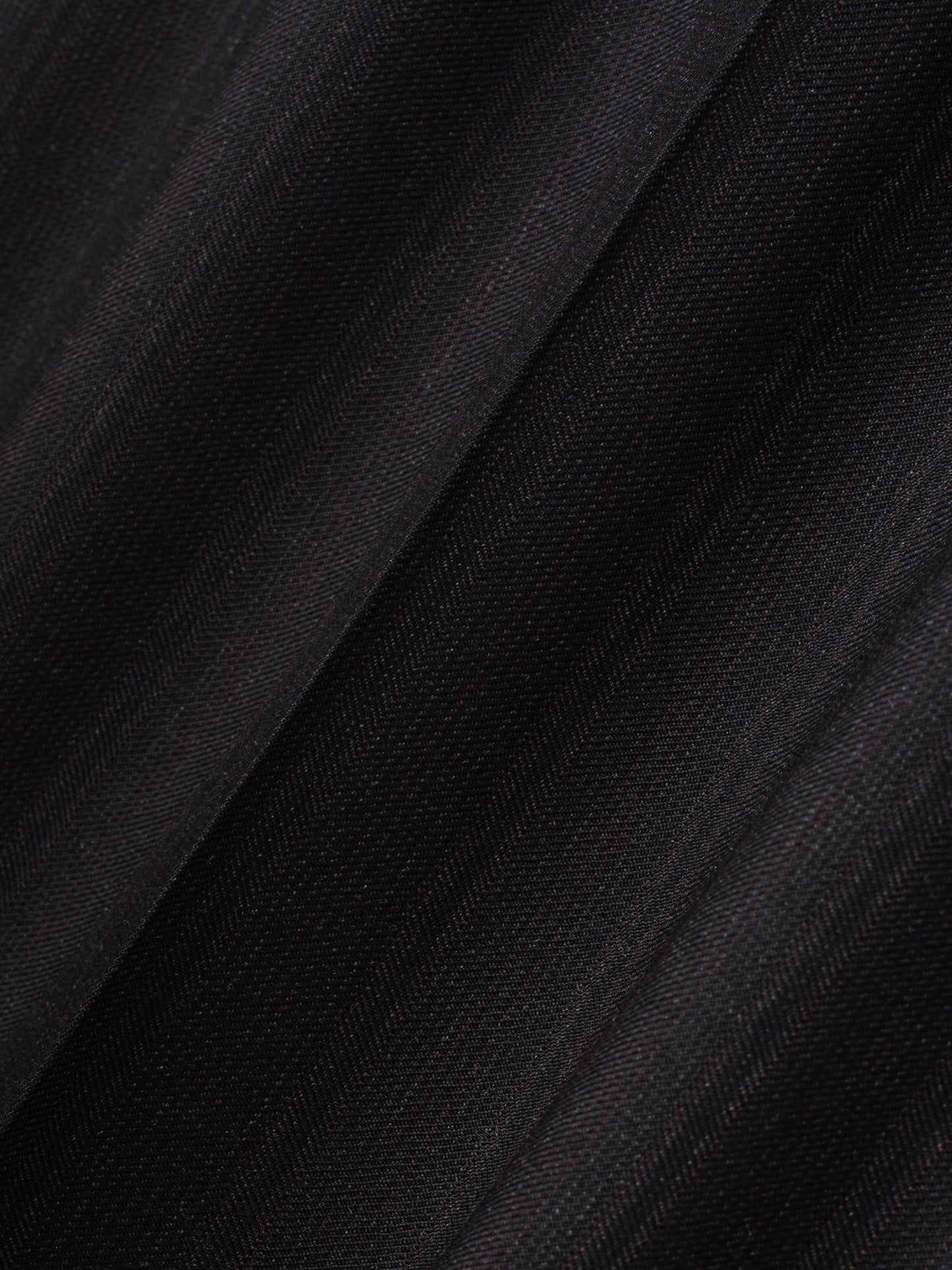 Black Striped Wool Wide Leg Drawstring Pants
