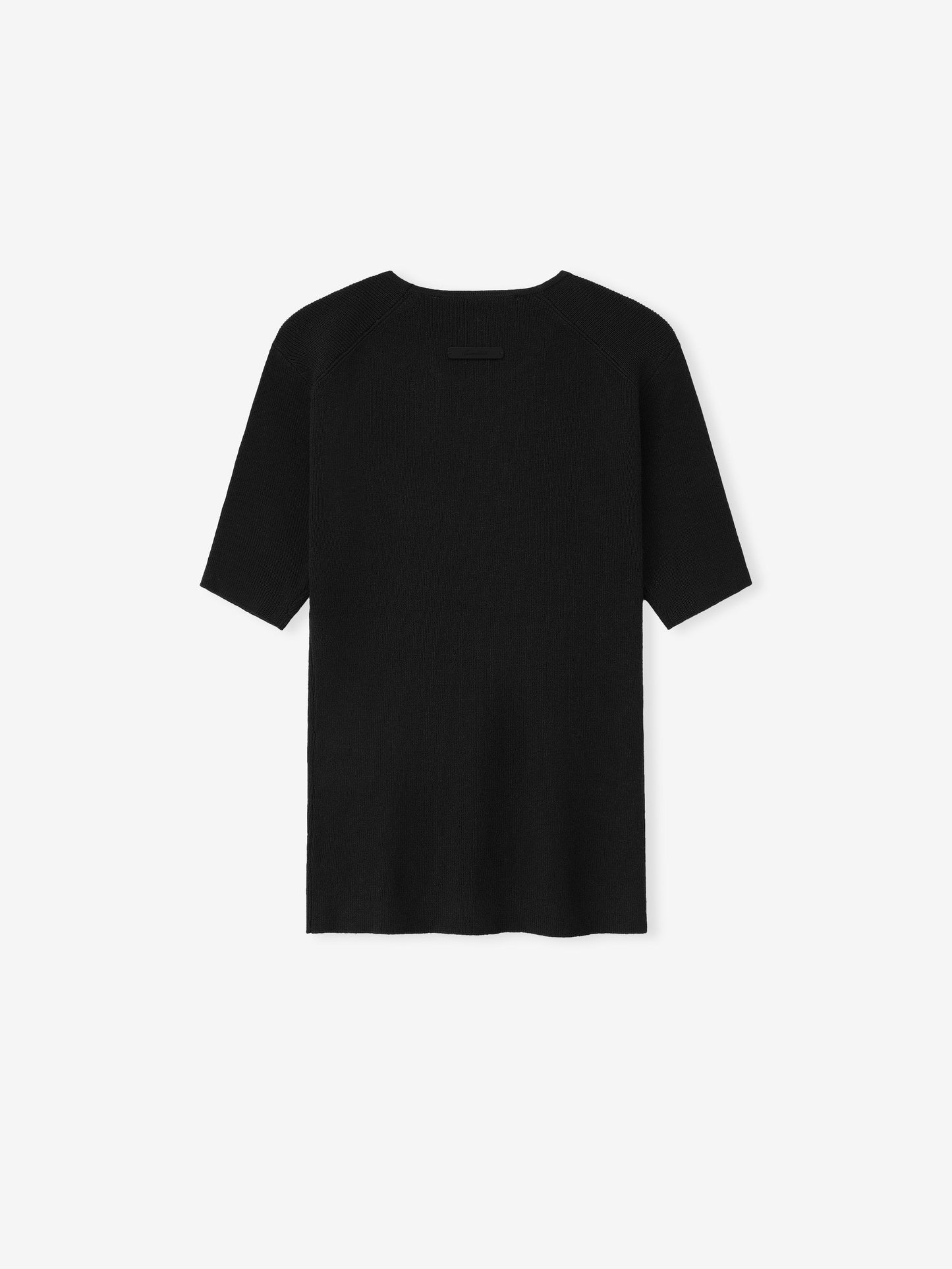 Womens Signature Rib Knit Fitted Short Sleeve Tee
