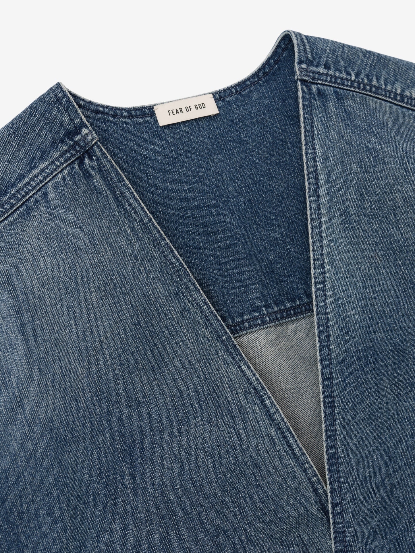 Denim Lapelless Jacket